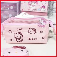 1ชิ้น Sanrio Kitty กล่องดินสอแมวการ์ตูนแมวสไตล์เกาหลีกระเป๋าเครื่องเขียนสำหรับนักเรียน Ins ถุงใส่ปากกาความจุขนาดใหญ่น่ารักเครื่องเขียนนักเรียนกล่องเก็บดินสอแบบพกพากล่องดินสอและกระเป๋า