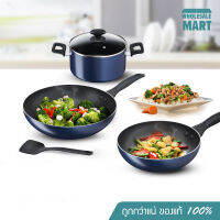 [ส่งฟรี - ประกันศูนย์ 2 ปี] TEFAL ชุดกระทะ Clear Cook 5 ชิ้น รุ่น B266S595 เคลือบ Titanium Non-Stick ใช้ได้กับเตาทุกประเภท ยกเว้นเตาแม่เหล็กไฟฟ้า