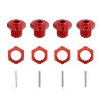 Metal 17mm Wheel Hex Hub Adapter with Nut Spare Parts for Arrma 1/7 Infraction Limitless Felony 1/8 Typhon RC Car Parts,Red