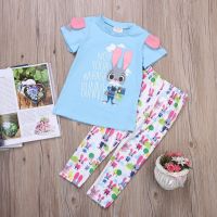 BABYGARDEN ชุดเสื้อยืด Tops แขนสั้น Zootopia + กางเกงขายาว 2 ชิ้น