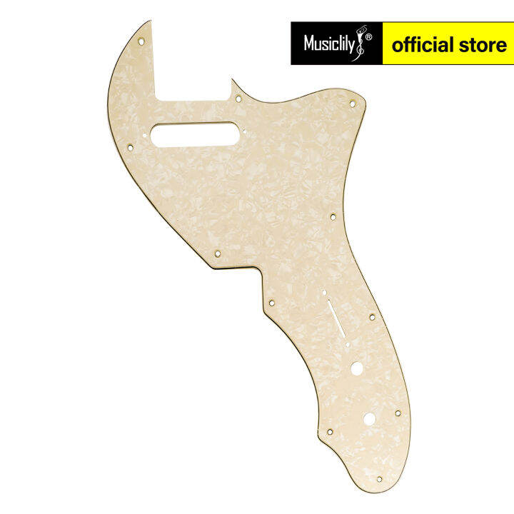 Musiclily Pro 11 Löcher Bass Schlagbrett Pickguard Für Squier Sonic Bronco Bass, 4-lagig Black Pearl