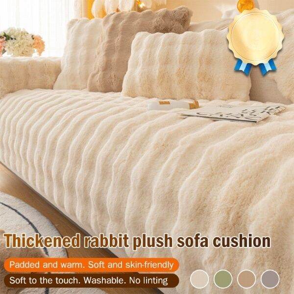 viviking Thick rabbit plush soft sofa cushion Lazada