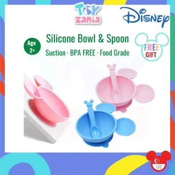 Disney Silicone Suction First Feeding Set, Baby Bowl and Spoon