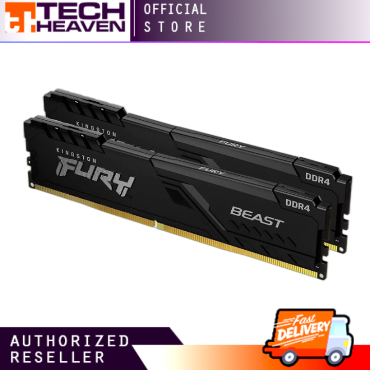 KINGSTON HYPER X FURY BEAST 8GB DDR4-3200MHZ W/ HEATSINK MEMORY MODULE ...