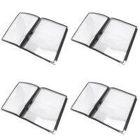 4X Transparent Restaurant Menu Covers for A4 Size Book Style Cafe Bar 6 Pages 12 View