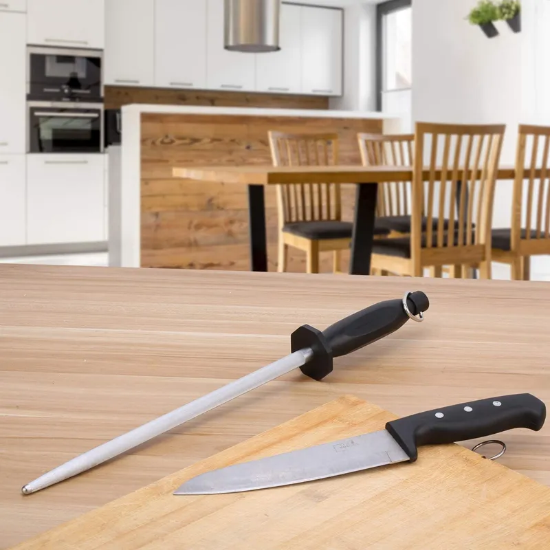 ARCCI Diamond Knife Sharpening Steel, Professional Chef Sharpener Rod, Kitchen Knife Sharpener Household Honing Steel, 10-Inch