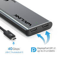 Wavlink Thunderbolt 3 Dual 4K 60Hz DisplayPort Single 5K Mini Docking Station DP เป็น HDMI-Adapter 40Gbps USB 3.0สำหรับ Mac &amp; Windows