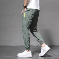 【M-5XL】Ready stock&amp;Big size chubby Ice Silk Quick-Dry Plain track jogger Pants for men mens korean jogger Pants mens Sports sweat Casual Pants