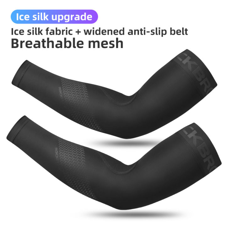 ROCKBROS Arm Sleeves Anti UV Ice Silk Cycling Sleeves Unisex Fashionable Finishing Arm Cover