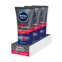 นีเวีย เมน แอคเน่ ออยล์ เคลียร์ มัด โฟม ขนาด 50 กรัม แพ็ค 3 หลอด - Nivea Men Acne Oil Clear Mud Foam 50 g x 3