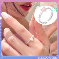 รักสีชมพู Spar แหวนหญิงซอกออกแบบเปิดแหวนปรับแฟชั่นบุคลิกภาพแหวน HELLOGIRLJEWELRY