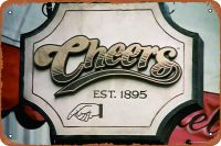Ysirseu Cheers Bar Sign Classic Sitcom TV Show Pub Boston Metal Tin Signs Room Stuff Wall Decor Sign 8x12 Inch