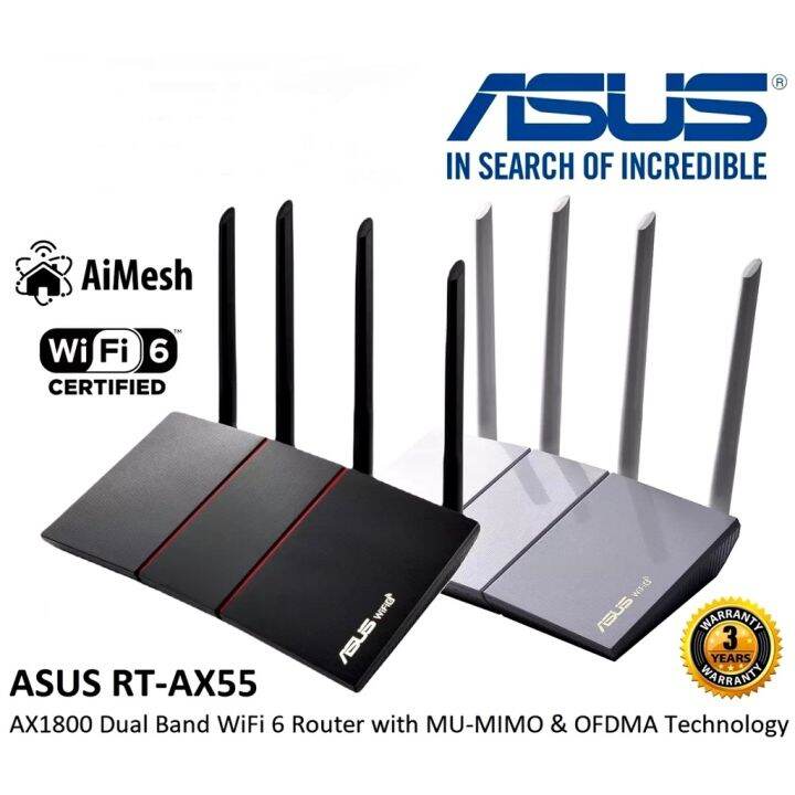 ASUS (RT-AX55) AX1800 WiFi 6 Router Dual Band Gigabit Wireless Router ...