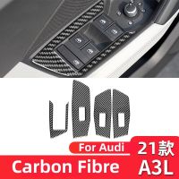 For Audi A3L 2021-2023 Car Styling Accessories Carbon Fiber Windows Control Panel Decorative Frame Sticker Cover Modification