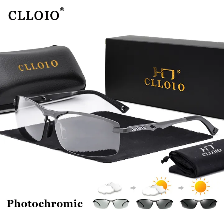 Clloio 2022 New Aluminum Photochromic Sunglasses Men Polarized Day