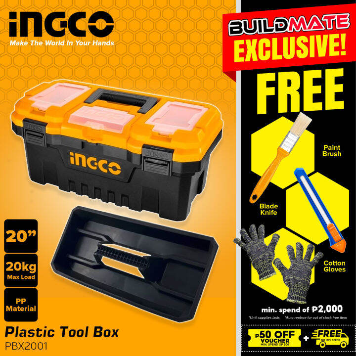 BUILDMATE Ingco 20" Inch Tool Box Plastic Buckle Latches Plastic