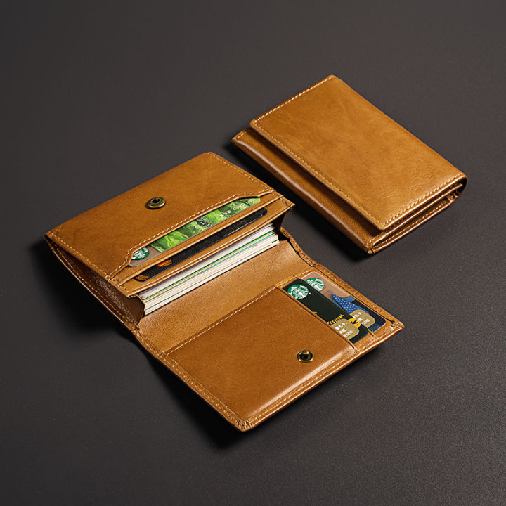 Luxury Genuine Leather Cowhide Card Holder RFID Blocking Purse Men