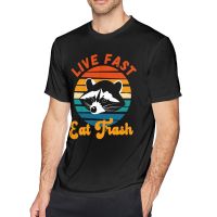 Live Fast Eat Trash5 T Shirt MenS 100% Cotton Novelty T-Shirts Round Neck Tee Shirt Short Sleeve Clothes Graphic Printed