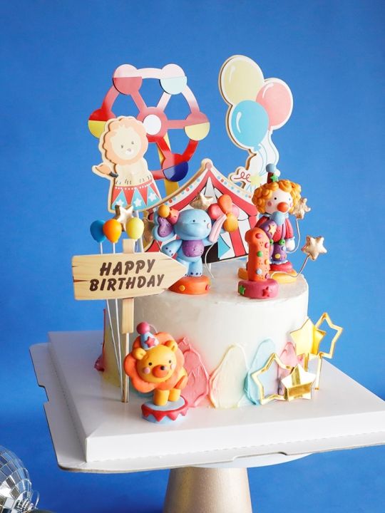 Decoração para bolo de aniversário infantil, decoração de bolo