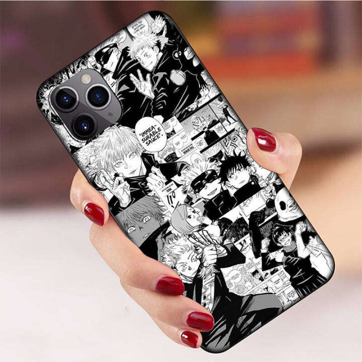 casing-หรับ-iphone-14-13-11-pro-max-11-mini-8-8-plus-g144-jujutsu-kaisen-yuji-itadori-anime-pattern-phone-เคสโทรศัพท์-อ่อนนุ่ม-tpu-shockproof-black-ปก