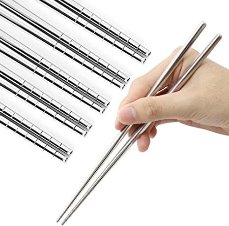 5-คู่-chopsticks-stainless-steel-ตะเกียบสแตนเลส-ขนาด-22-5cm-ตะเกียบเกาหลี-ตะเกียบญี่ปุ่น-ตะเกียบยาวทอด-ตะเกียบยาว-ตะเกียบจีนยาว-สแตนเลส-304-10-ชิ้น