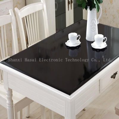 Black frosted PVC tablecloth transparent soft glass waterproof mensal plastic table mat disposable oil-tea several