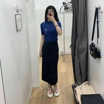 UNIQLO กระโปรงสั้นบางลำลองเอวยางยืดมาใหม่ล่าสุดห้องลองเสื้อ2023ฤดูใบไม้ร่วง460734