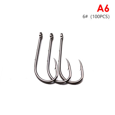 Laogeliang 100ชิ้น/ล็อต Carbon Steel Fishing hooks HEAD Big Crank BASS Hook Crank หนาม Hook