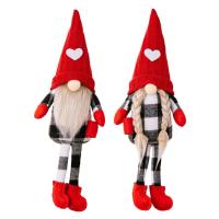 Stuffed Gnomes Plush Toy Christmas Faceless Elf Dwarf Doll with Red Knitted Hat Cute Table Ornament for Sofa Windowsill Fireplace Piano Bookshelf Bedroom landmark