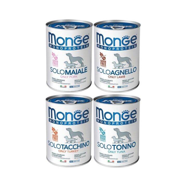 MONGE Monoprotein Grain Free Formula Dog Can Food / Dog Wet Food 400g