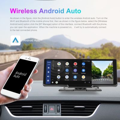 อัปเกรดแล้ว! กล้องบันทึกกล้องติดรถ HD Dual AHD 1080P สำรองข้อมูลมุมข้างหลังพร้อม Wifi ไร้สาย Android Auto AUX FM