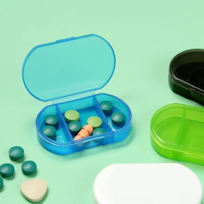 【YF】 Pill Box Mini Case 2/3 Grids Tablet Organizer Dispenser Travel Holder Container Medicine Drug Storage