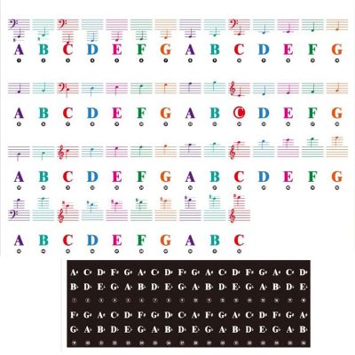 Color Piano Keyboard Stickers for 88/61/54/49/37 Key Multi-Color,Removable Letter Piano Stickers for Kid Learning Piano