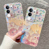 เคสโทรศัพท์Vivo V29 5G ล่าสุด 2023 3D ซากุระดอกไม้รูปแบบภาพวาดสีน้ำมันออกแบบซิลิโคนกันกระแทกปลอกอ่อนเคส Vivo V29 5Gเคสโทรศัพท์หรูหรากรณี