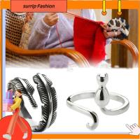 SURRIP FASHION เครื่องประดับแบบทำมือปลอกสวมนิ้วแหวนถักห่วงถักโครเชต์ตะขอเย็บ