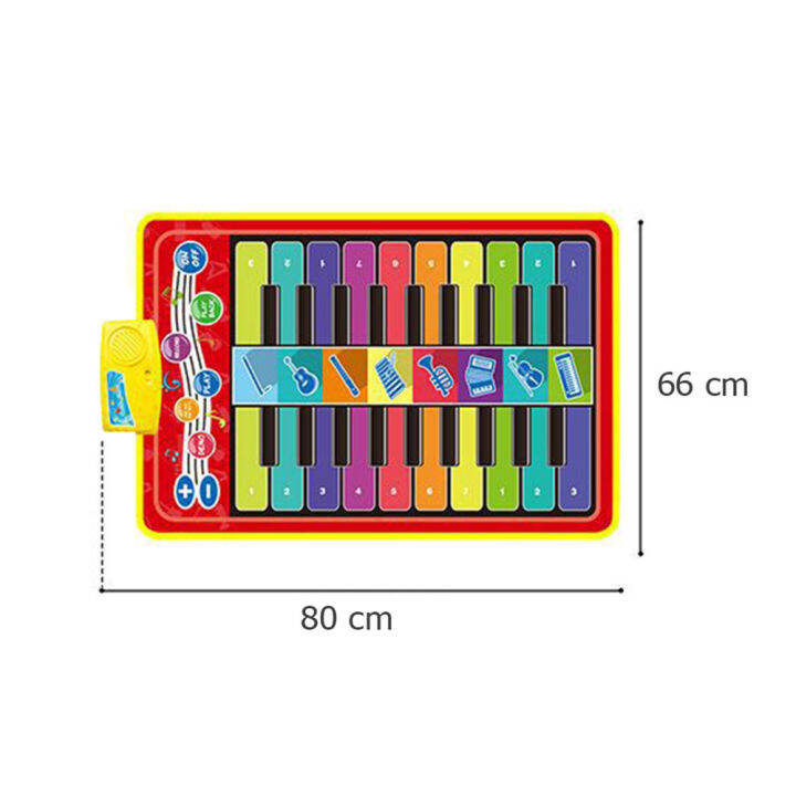 educational-double-row-key-piano-music-mat-8-instrument-kid-baby-play-car-rug-interactive-hand-foot-coordination-dance-padtoy