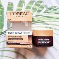 (LOreal® Paris) Pure Sugar Scrub Nourish &amp; Soften For Face And Lips 48g ลอรีอัล ปารีส สครับน้ำตาล สำหรับใบหน้าและริมฝีปาก