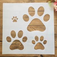 30*30 ซม.สัตว์เลี้ยงเท้า PAW DIY Layering Stencils ภาพวาดสมุดภาพสี Embossing อัลบั้มตกแต่งแม่แบบ-Cailine