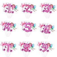 8pcs fairy birthday balloons set baby girl 1 2 3 4 5 6 7 8 9 years old Number balloons decorations girl Fairy party globos