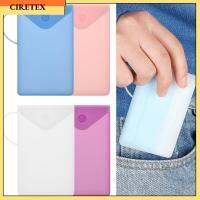 CIRETEX ชั่วคราว ใช้ซ้ำได้ ซิลิโคน กล่องเก็บ กระเป๋าใส่ ที่ยึดใบหน้า เคสมาส์กหน้า