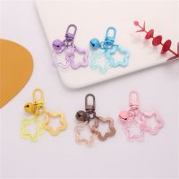 Cute Five-pointed Star Bell Pendant Keychain Elegant Macarone Bag Keyring Jewelry For Women Girl Car Hanging Trinket Key Holder