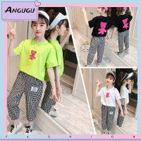 Angugu Fashion 2ชิ้น (เสื้อสั้น + กางเกง) คุณภาพสูง Baju ชุดเดรสเกาหลีเด็กผู้หญิง,ชุดลำลองสำหรับเด็กผู้หญิงเด็กน้อย3ถึง4ถึง5ถึง6-7-8ถึง9ถึง10ถึง11ถึง12ปีเสื้อยืดสำหรับวัยรุ่นขายดี2023