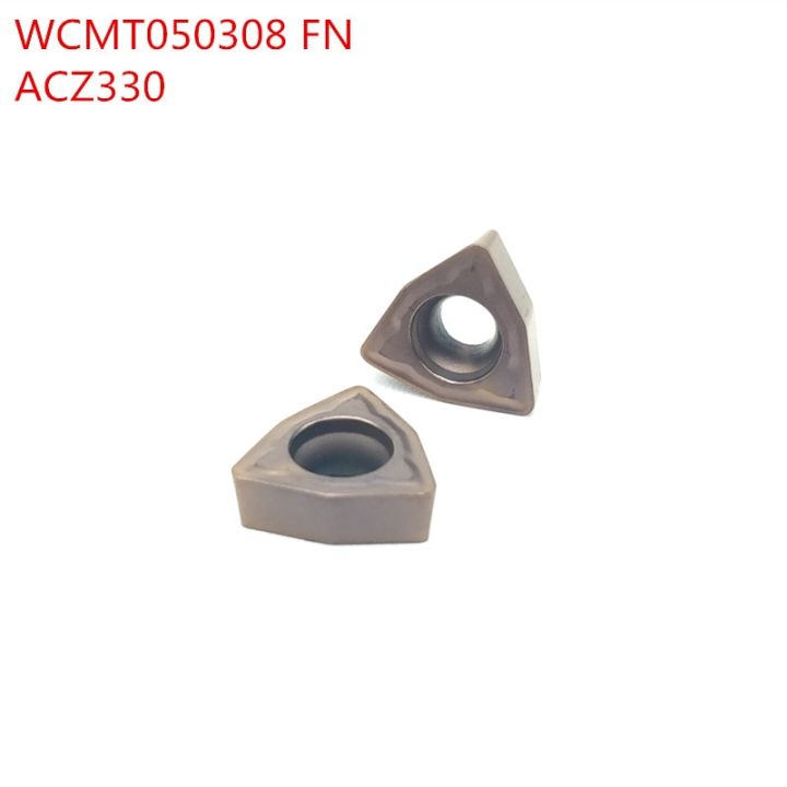 10ชิ้น-wcmt050308-fn-acz-330หัวตัดเครื่องมือ-mesin-bubut-cnc-cnc-แบบหมุน-wcmx050308