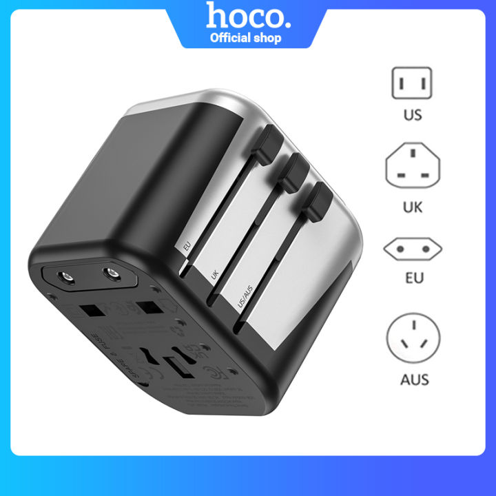 Hoco Adaptor Perjalanan Universal Colokan Adaptor Pengisian Multifungsi Us Uk Eu Aus Adaptor