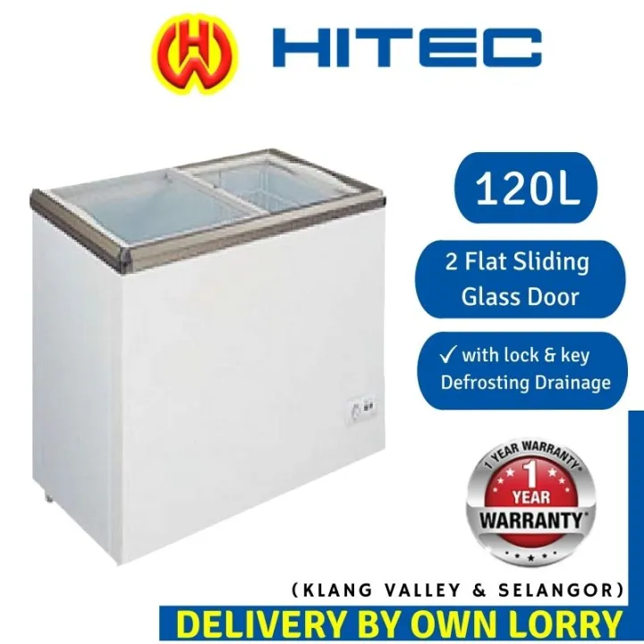 HITEC Glass Top Freezer (120L) HFZC189GT Flat Sliding Chest Freezer