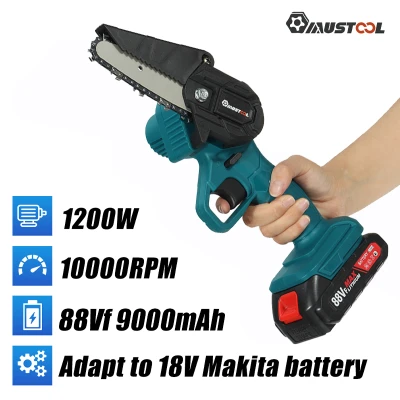 88VF แบตเตอรี่4นิ้วไร้สาย Chiansaw มือถือเลื่อย Mini เลื่อยไฟฟ้าสำหรับสวนเครื่องมืออุปกรณ์เครื่องตัดต้นไม้