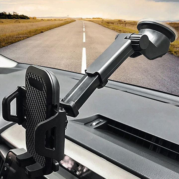 new-carbon-fiber-car-mobile-phone-bracket-dashboard-navigation-telescopic-suction-cup-mobile-phone-rack-car-air-outlet-bracket