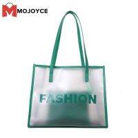 MOJOYCE ฤดูร้อนใส PVC กระเป๋าถือผู้หญิงตัวอักษร Beach Travel กระเป๋าใส