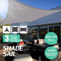 กันน้ำ Oxford สีเทาสแควร์สี่เหลี่ยมผืนผ้า Shade Sail Garden Terrace Canopy ว่ายน้ำ Sun Shade Outdoor Camping Yard Sail Awnings