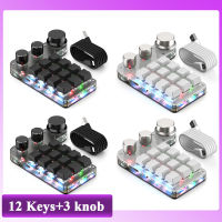 โปรแกรม DIY วิศวกรรมแป้นพิมพ์ไร้สาย Usb สาย RGB ที่กำหนดเองมินิ12คีย์3ลูกบิดมาโคร Hotswap Keypa สำหรับ แล็ปท็อป